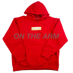 Supreme box logo online hoodie red