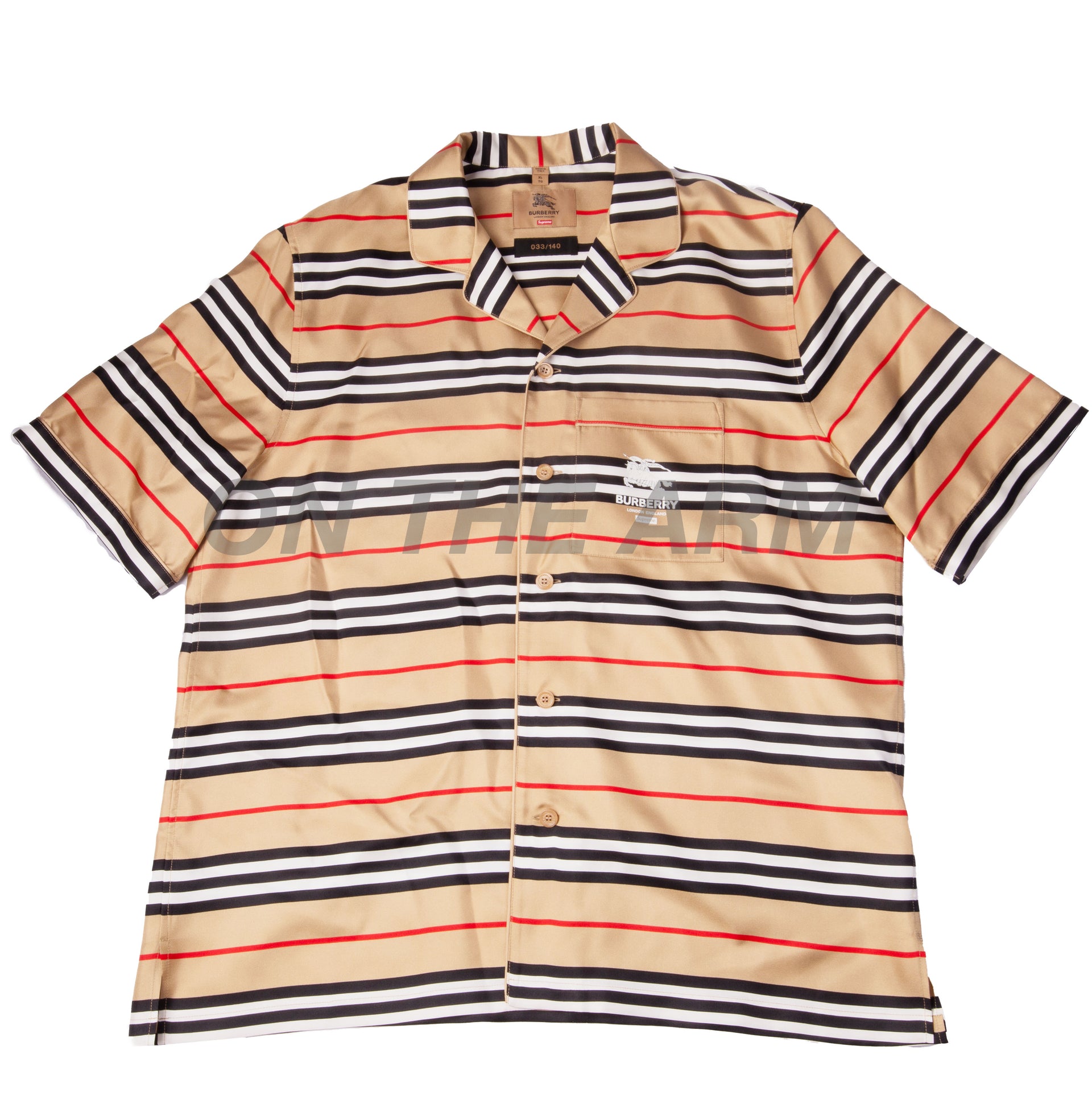 Supreme Tan Burberry Silk Shirt