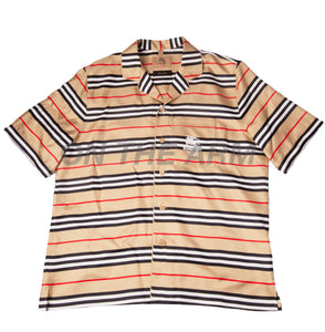 Supreme Tan Burberry Silk Shirt