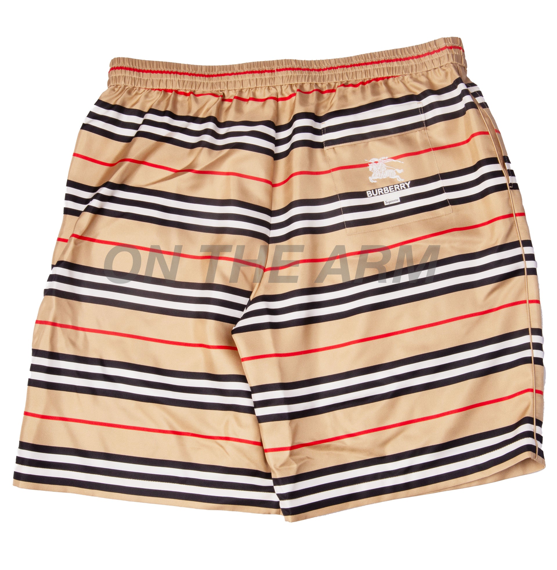 Supreme Tan Burberry Silk Shorts
