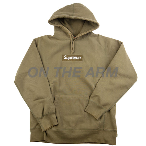 Supreme Olive Box Logo Hoodie PRE-OWNED