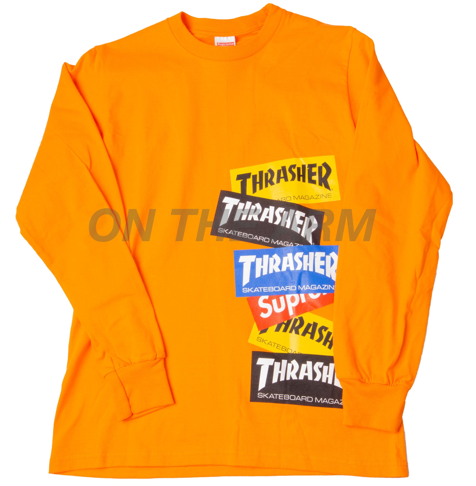 Supreme Orange Thrasher Multi Logo L/S