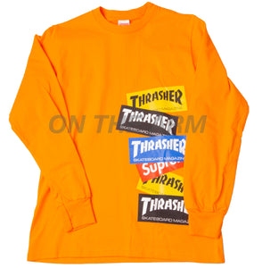 Supreme Orange Thrasher Multi Logo L/S