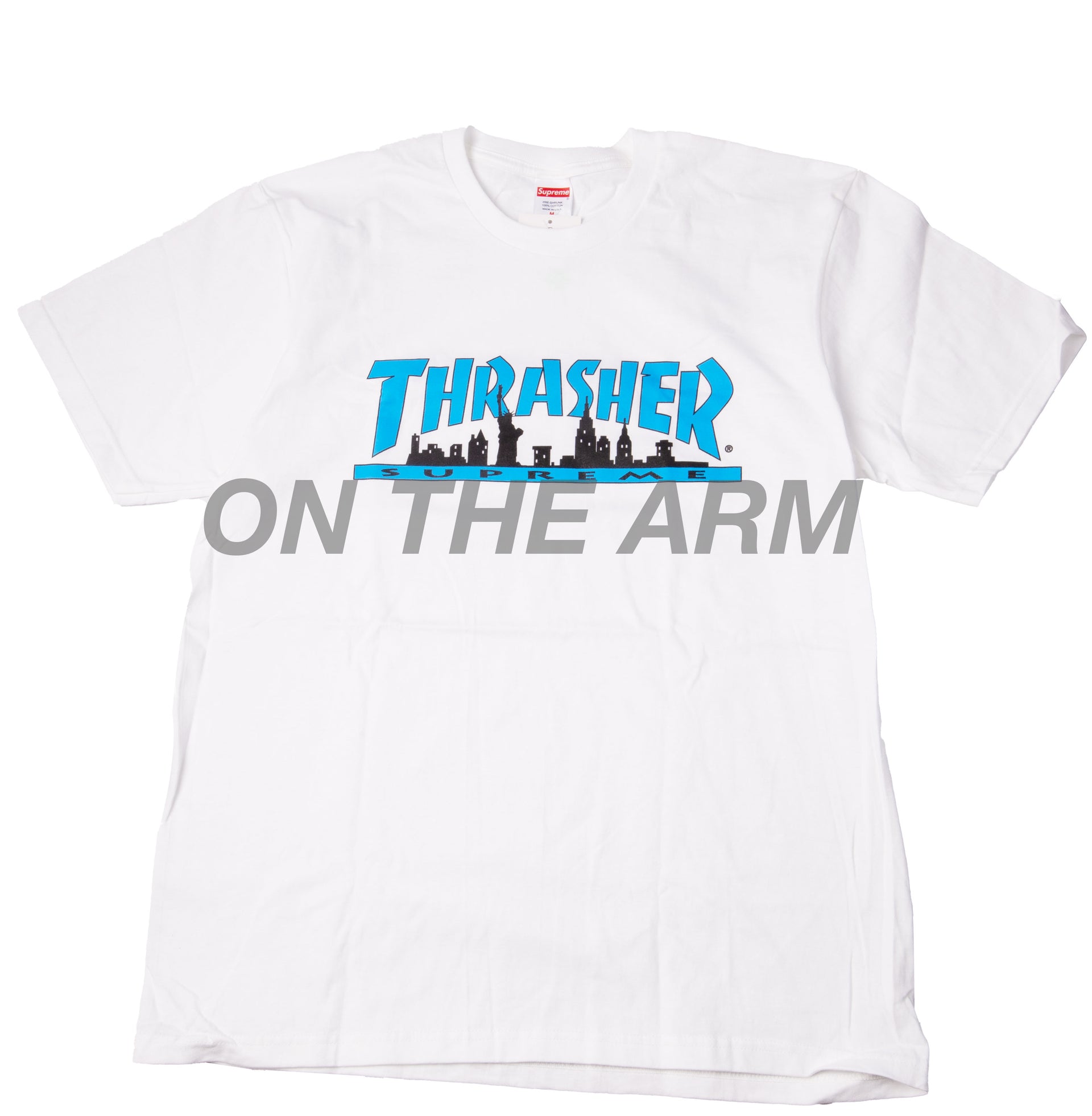 Supreme White Thrasher Skyline Tee