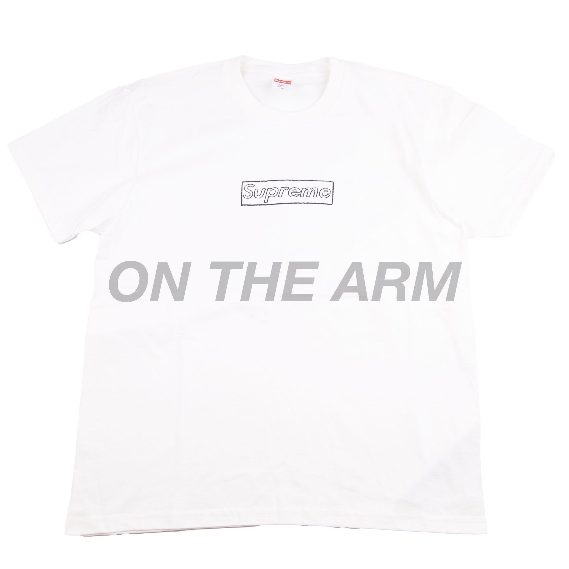 Supreme White Kaws Chalk Logo Tee