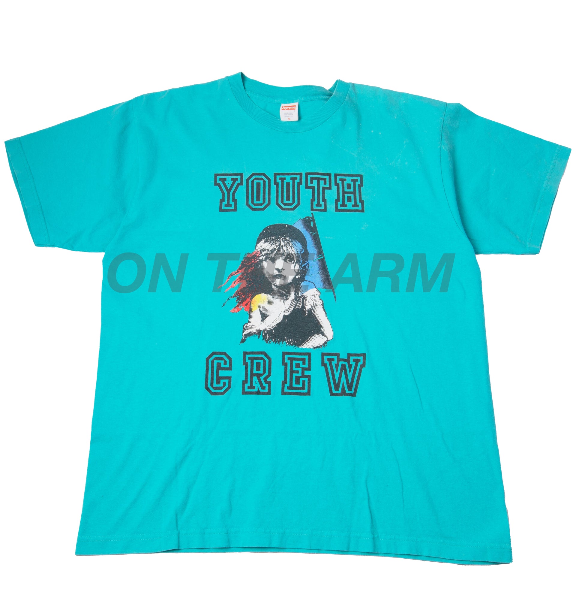 Supreme Teal Youth Crew Tee USED
