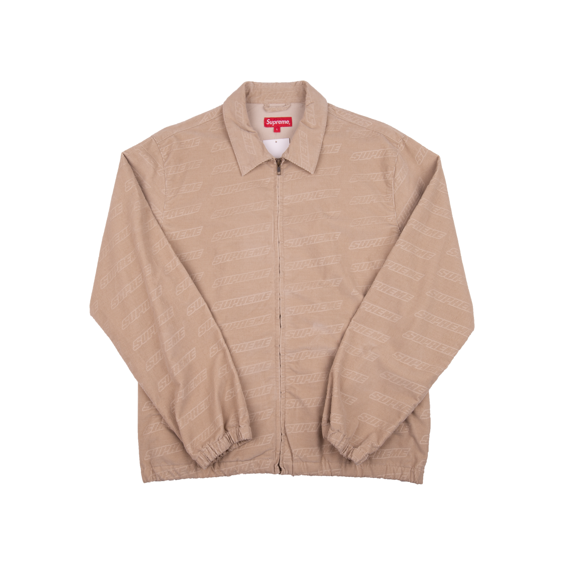 Supreme Tan Debossed Logo Corduroy Jacket