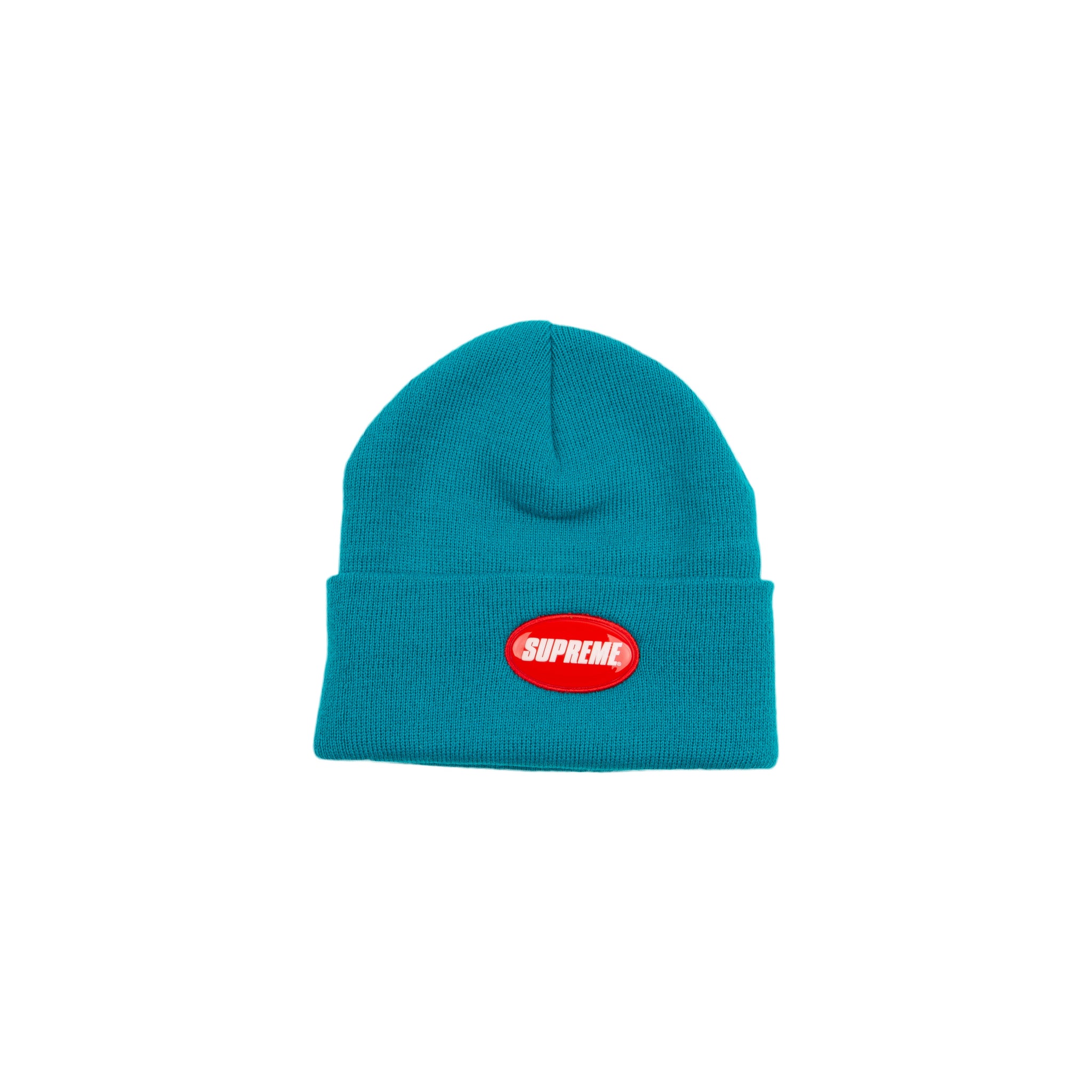 Supreme Teal Rubber Patch Beanie