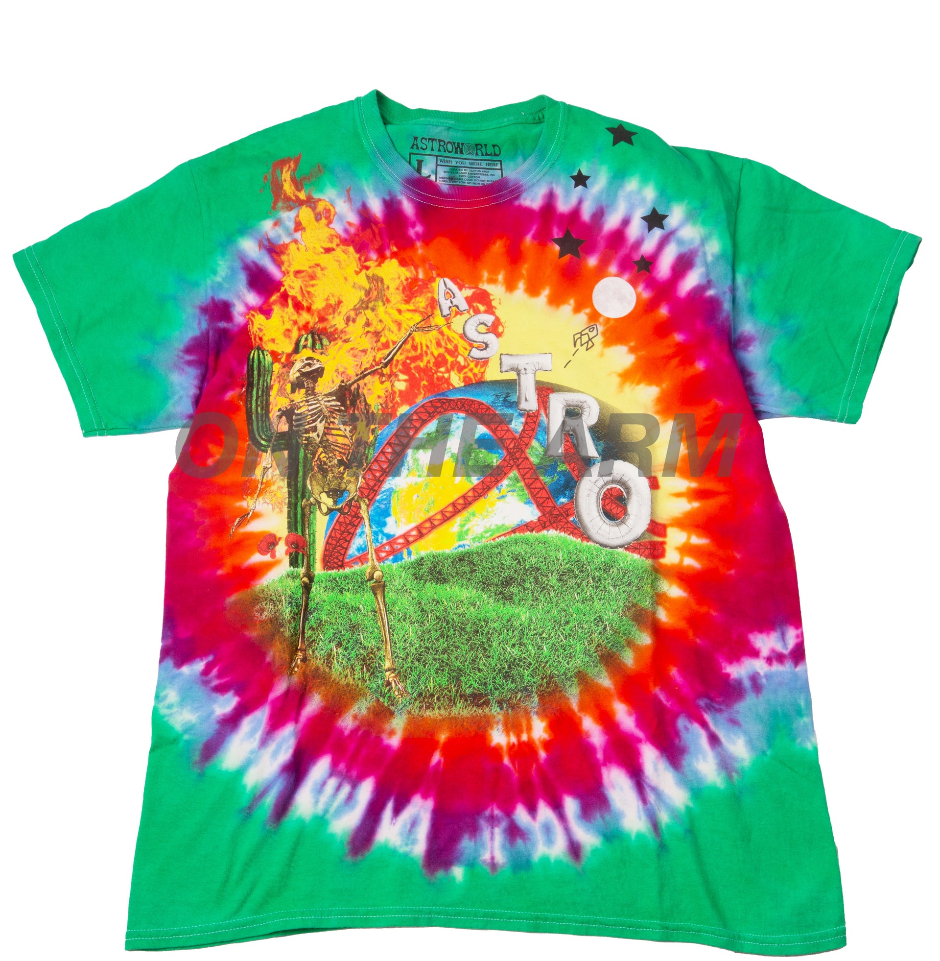 Travis Scott Green Tie Dye Astroworld Tee USED