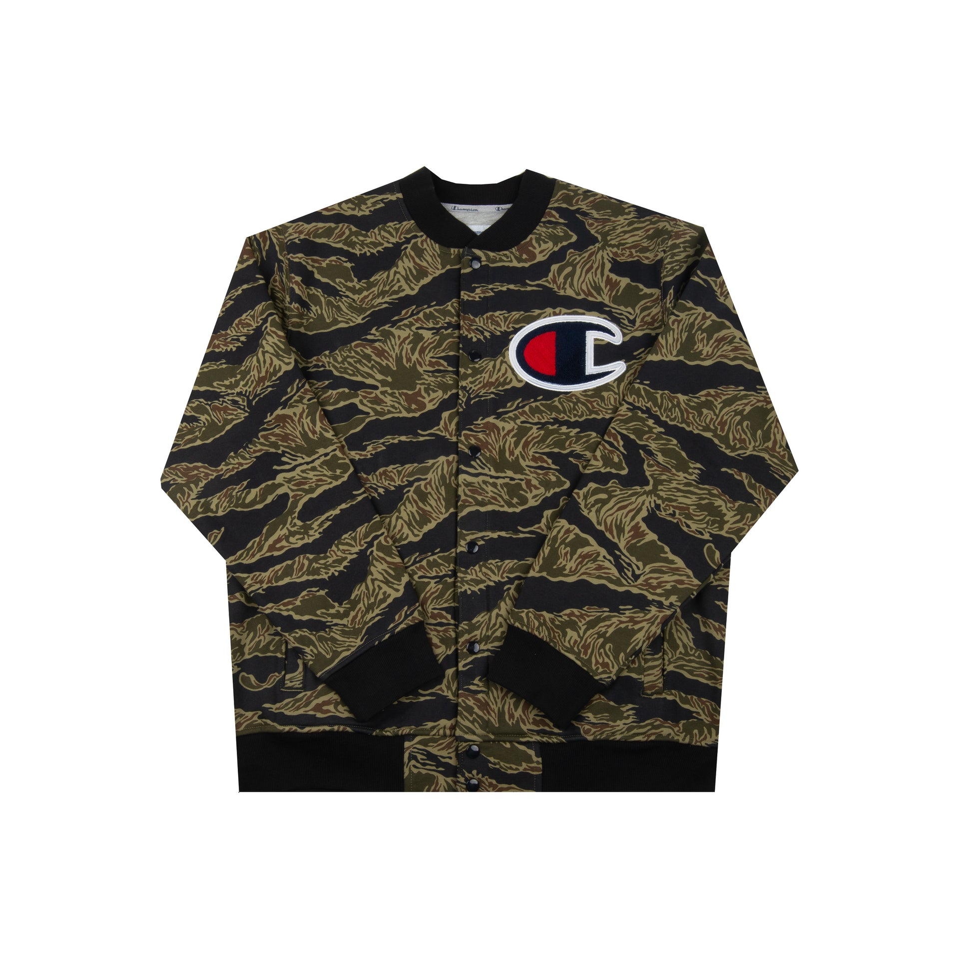Supreme Olive Tiger Camo Champion Jacket