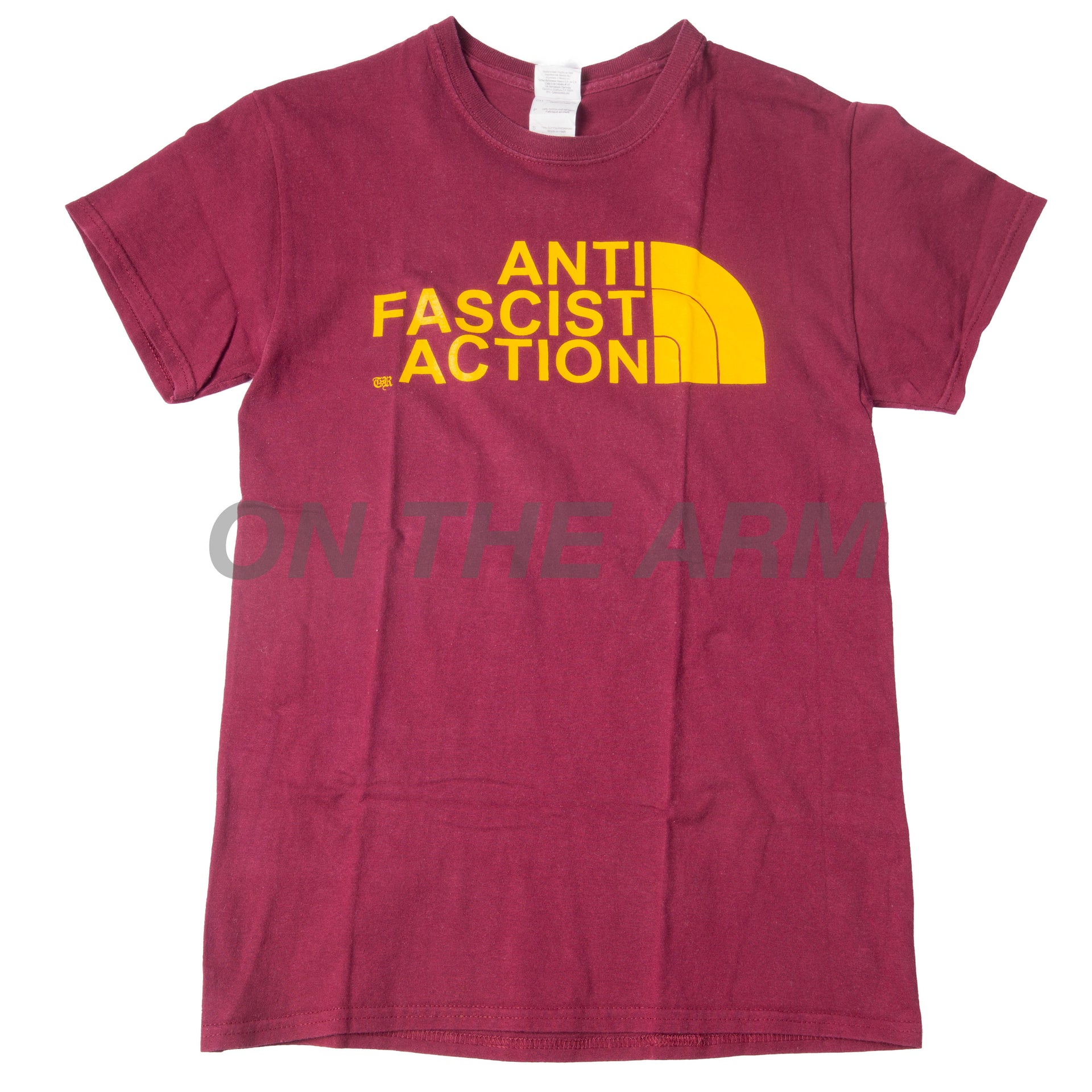Vintage Burgundy Anti Fascist TNF Bootleg Tee (1980's)