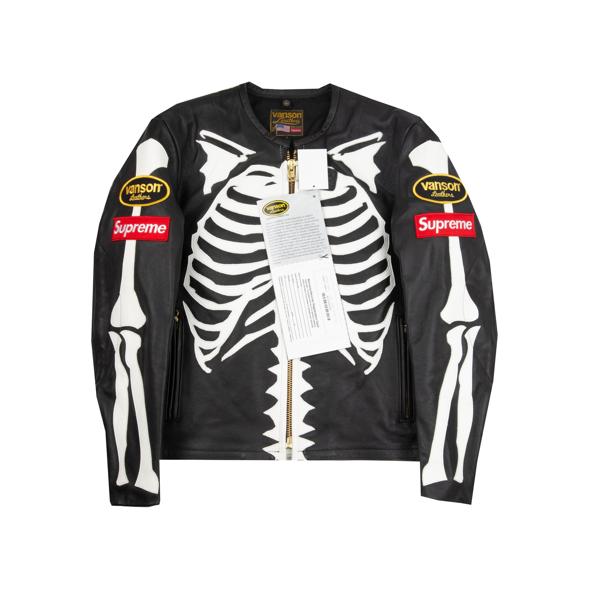 Supreme Black Vanson Skeleton Leather Jacket