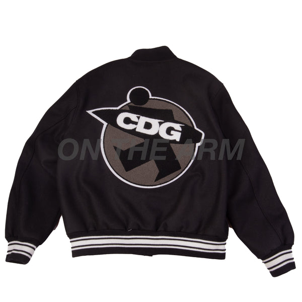 Stussy Black CDG 40th Anniversary Varsity Jacket