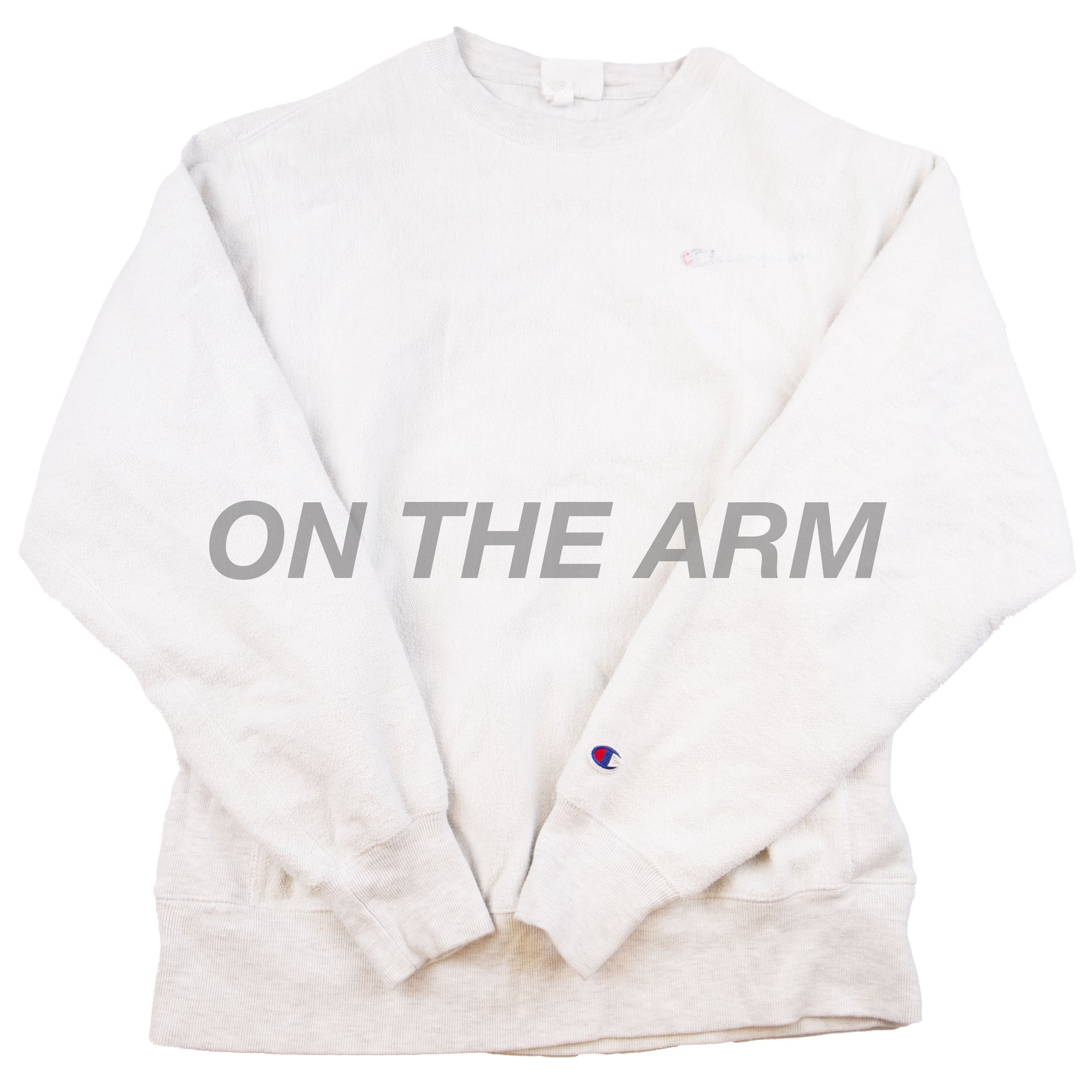 Vintage Heather Grey Champion Reverse Weave Inside Out Fleece Crew