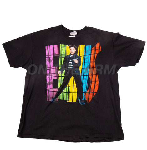 Vintage Black Elvis Rainbow Tee