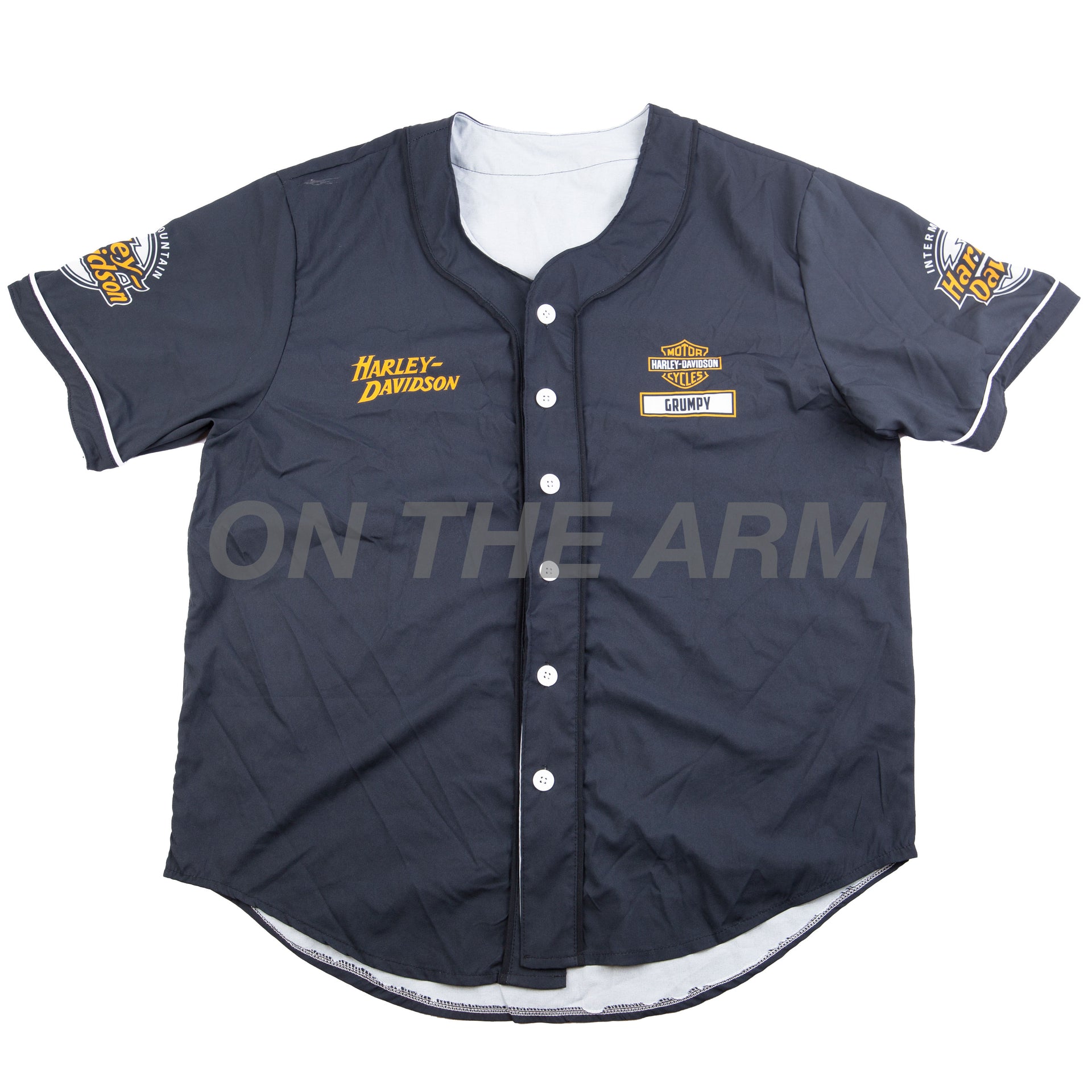 Harley Davidson Black Grumpy Baseball Jersey PRE-OWNED