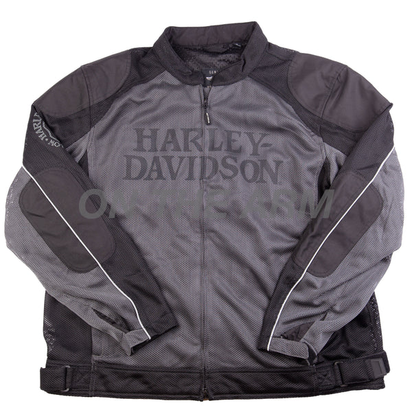 Vintage Black Harley Davidson Willie G Skull Mesh Motorcycle Jacket