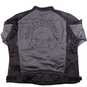 Vintage Black Harley Davidson Willie G Skull Mesh Motorcycle Jacket
