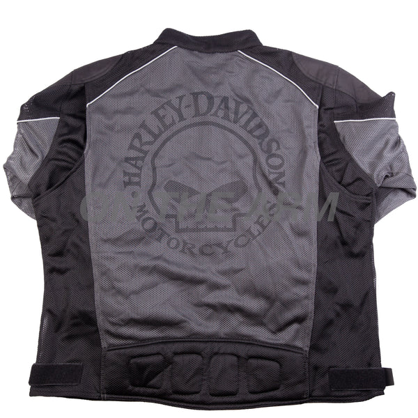 Vintage Black Harley Davidson Willie G Skull Mesh Motorcycle Jacket