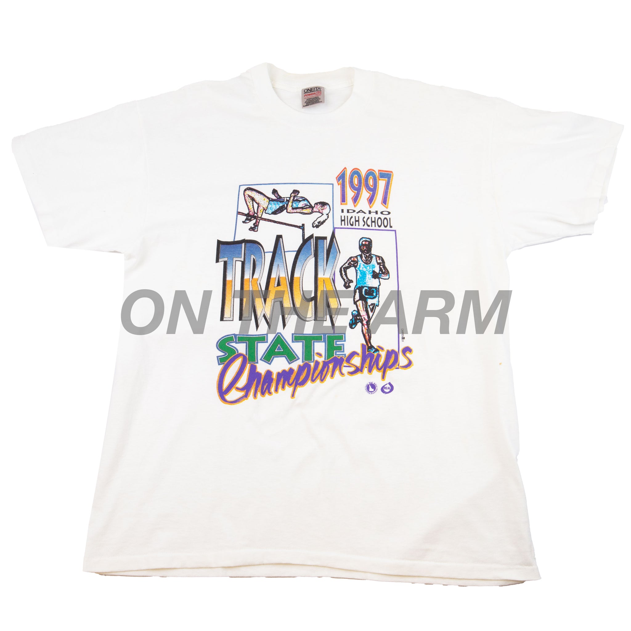 Vintage White Idaho High School Track Champions Tee (1997)