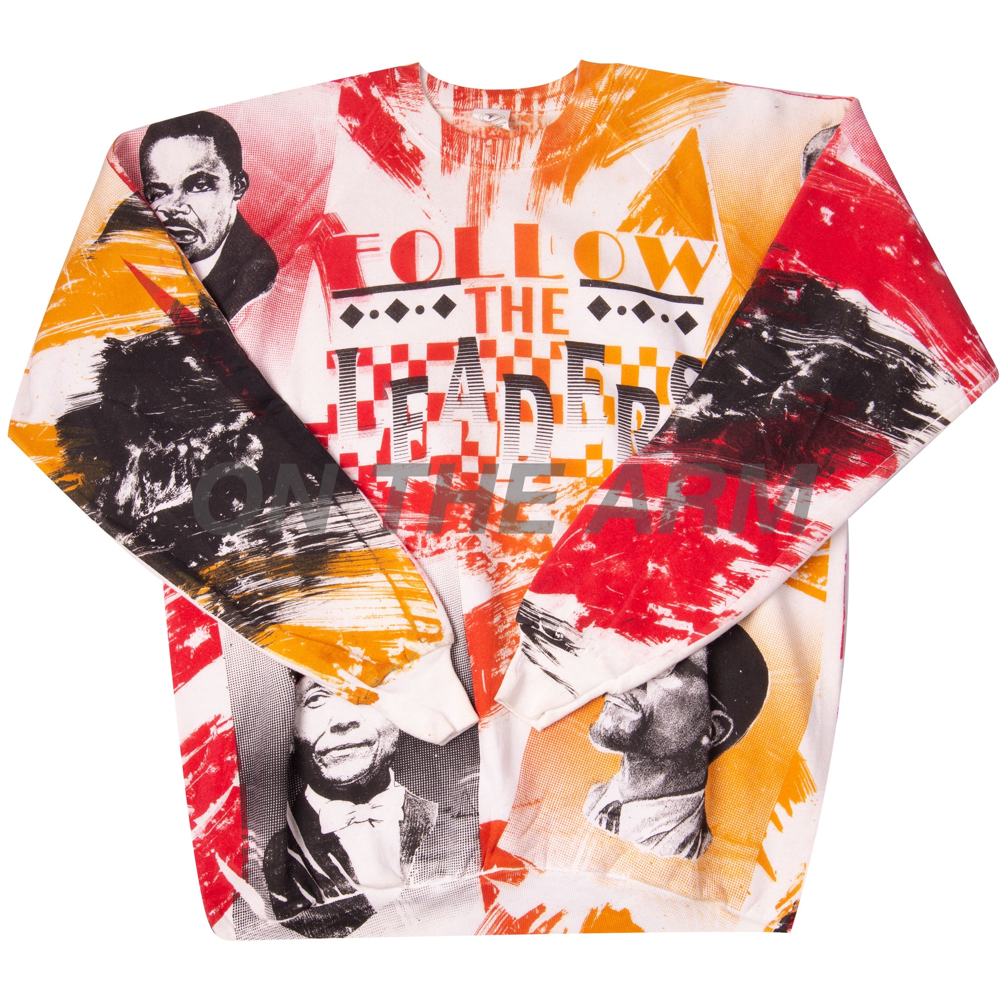 Vintage All Over Print Follow The Leader Crew