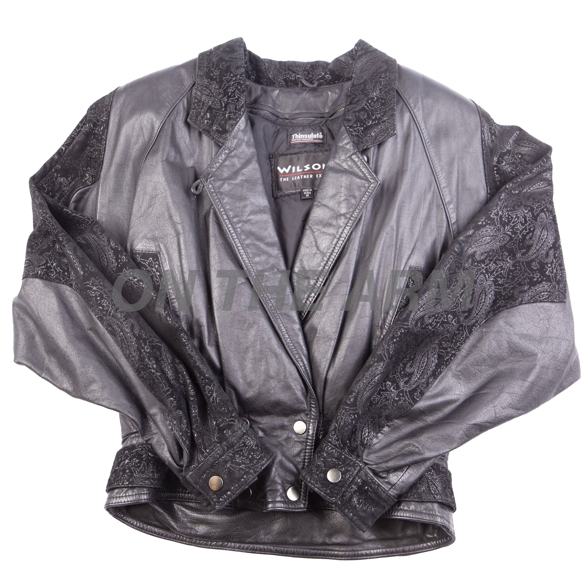 Vintage Black Wilson's Leather Paisley Suit Jacket