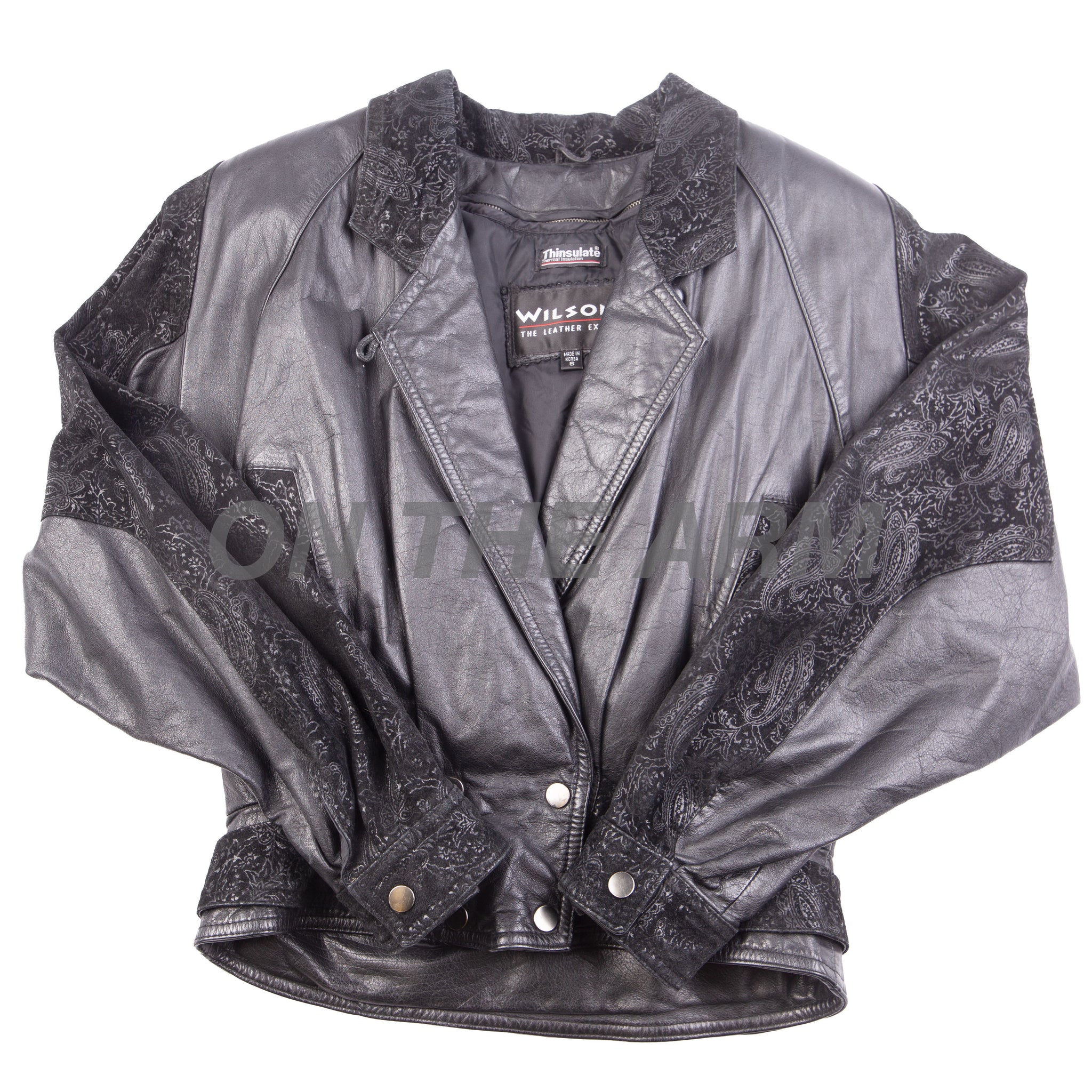 Vintage Black Wilson's Leather Paisley Suit Jacket