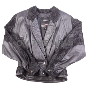 Vintage Black Wilson's Leather Paisley Suit Jacket