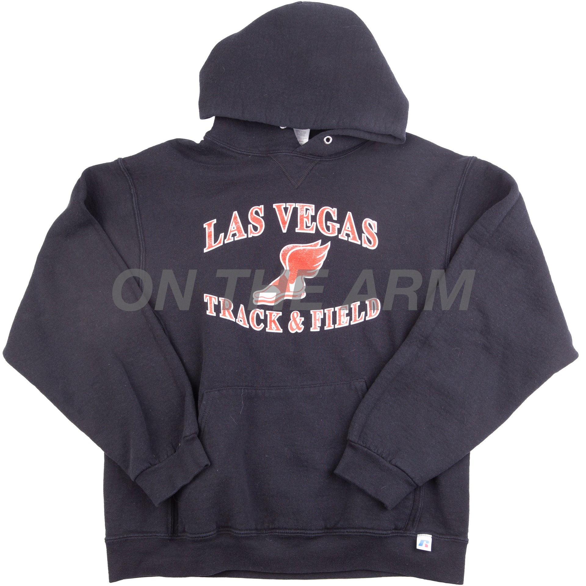 Vintage Black Russell Athletic Las Vegas Track & Field Hoodie (1990's)