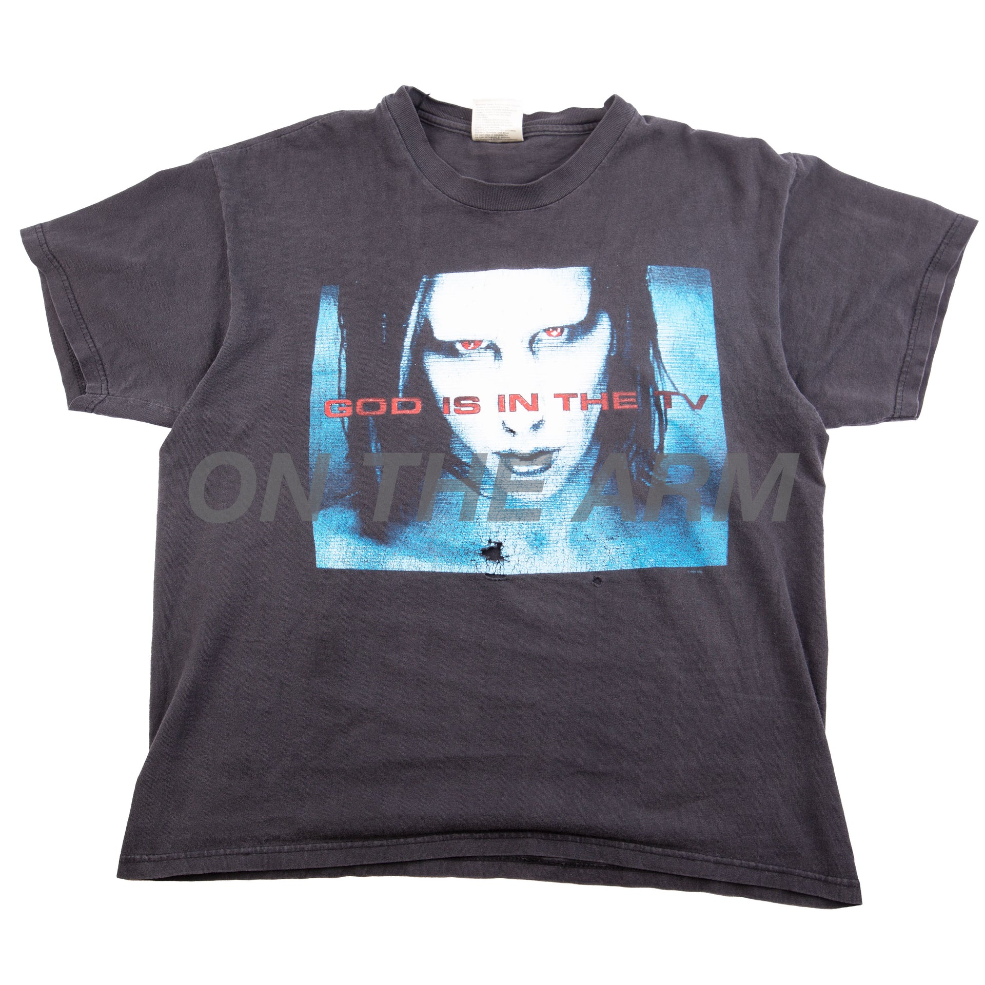 Vintage Black Marilyn Manson God Is In The TV Tee (1998)