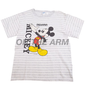 Vintage Grey Striped Mickey Mouse Tee