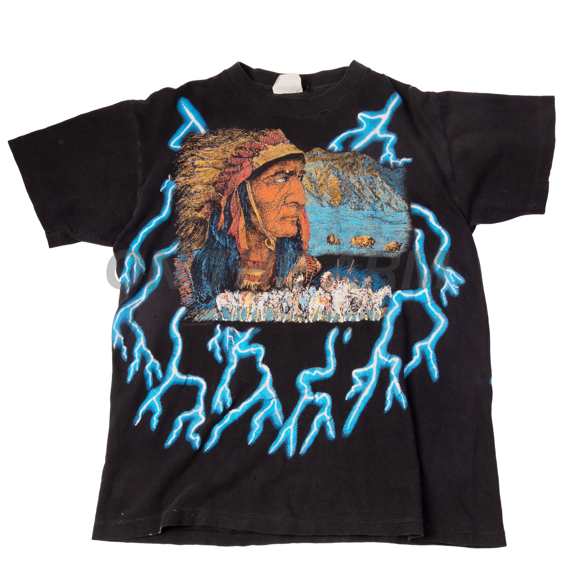 Vintage Black American Thunder All Over Print Tee
