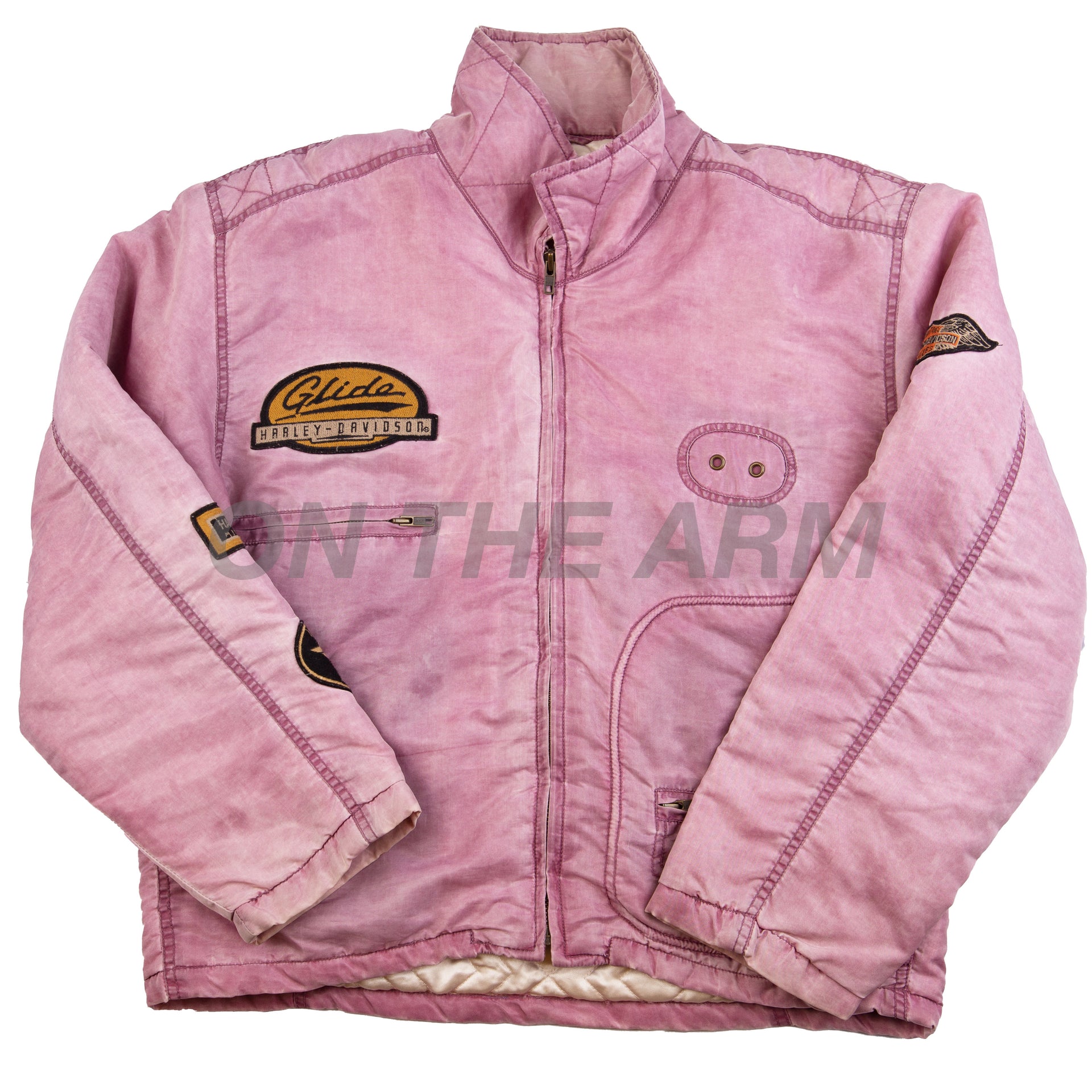 Vintage Pink Harley Davidson Batting MA-1 Nylon Jacket (2000's)