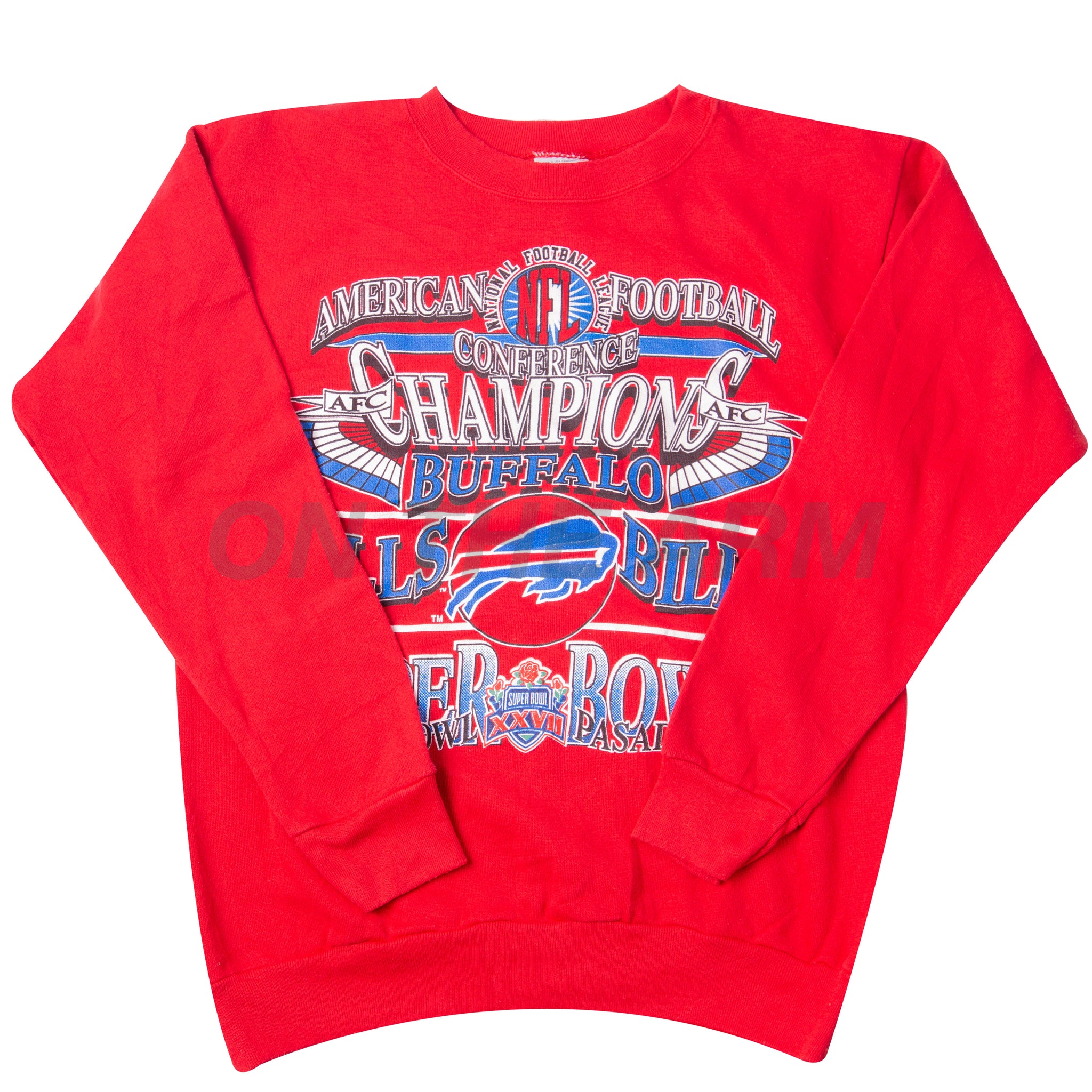 Vintage Red Buffalo Bills Crew (1993)