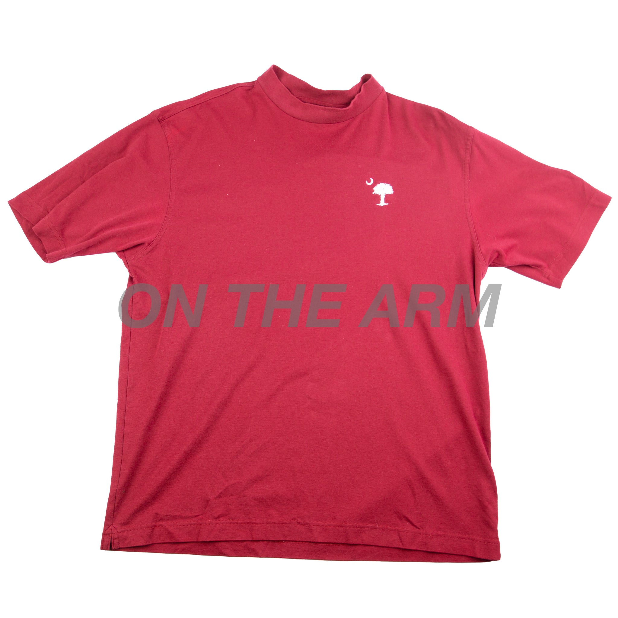 Vintage Burgundy Nike Golf Mock Neck Tee (2000's)