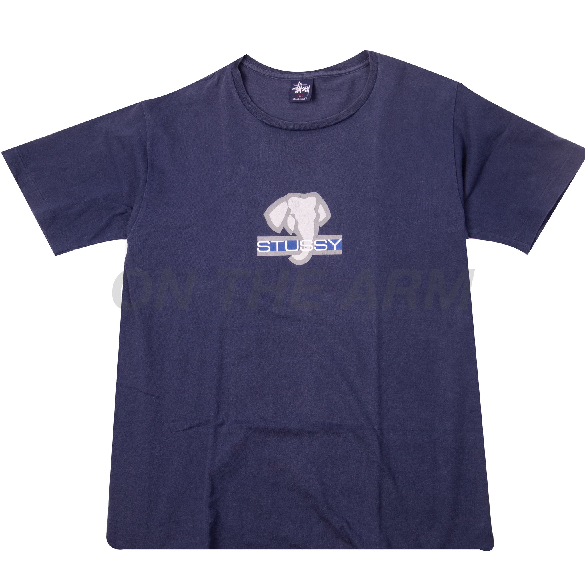 Stussy Navy Elephant Tee USED