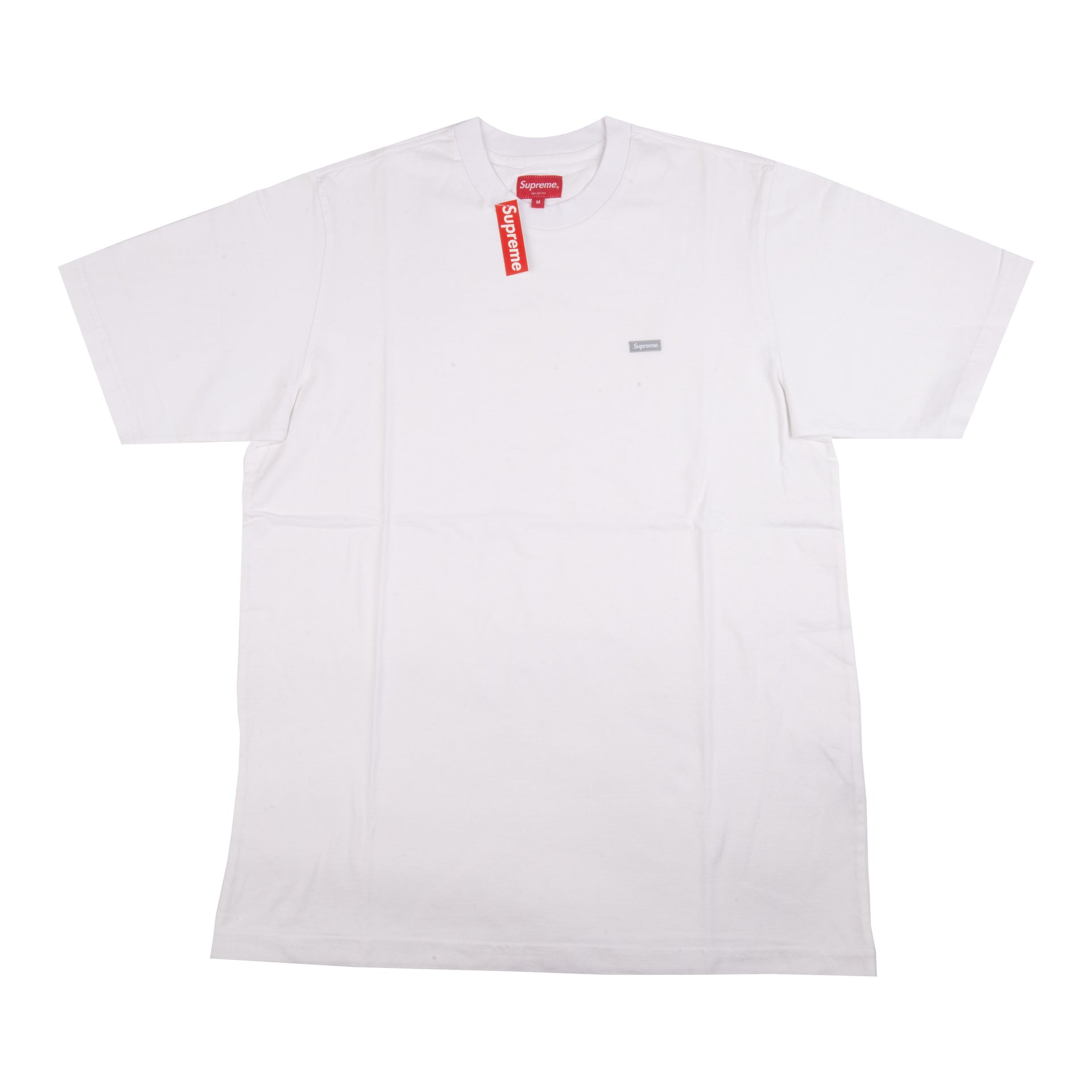 Supreme White Reflective Small Box Logo Tee