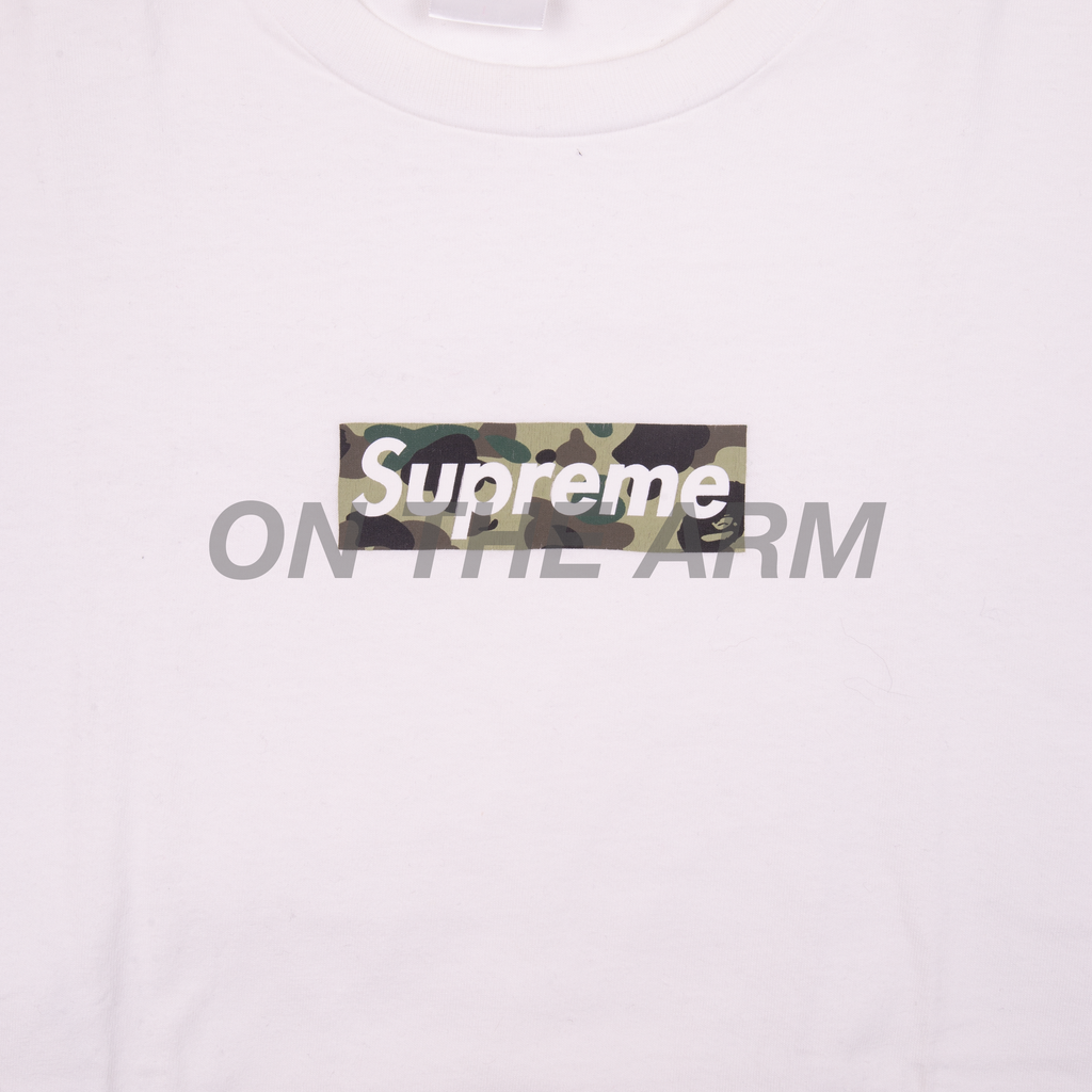 Supreme Green Ape Head Camo Bape Box Logo Tee On The Arm