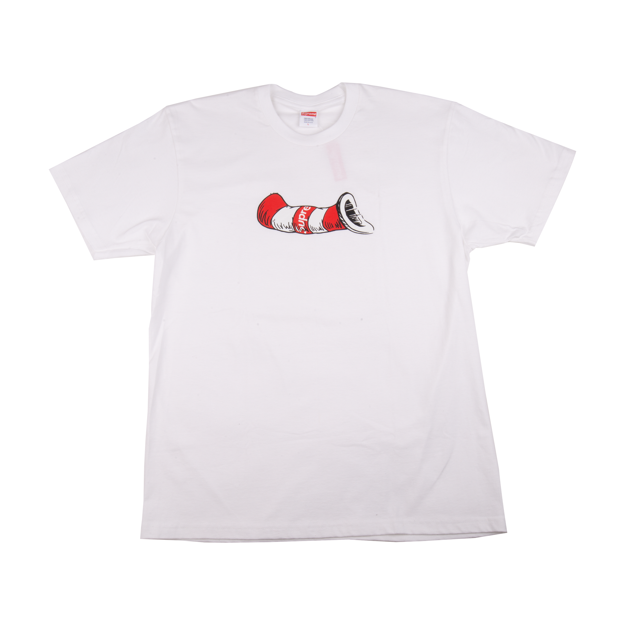 Supreme White Cat In The Hat Tee