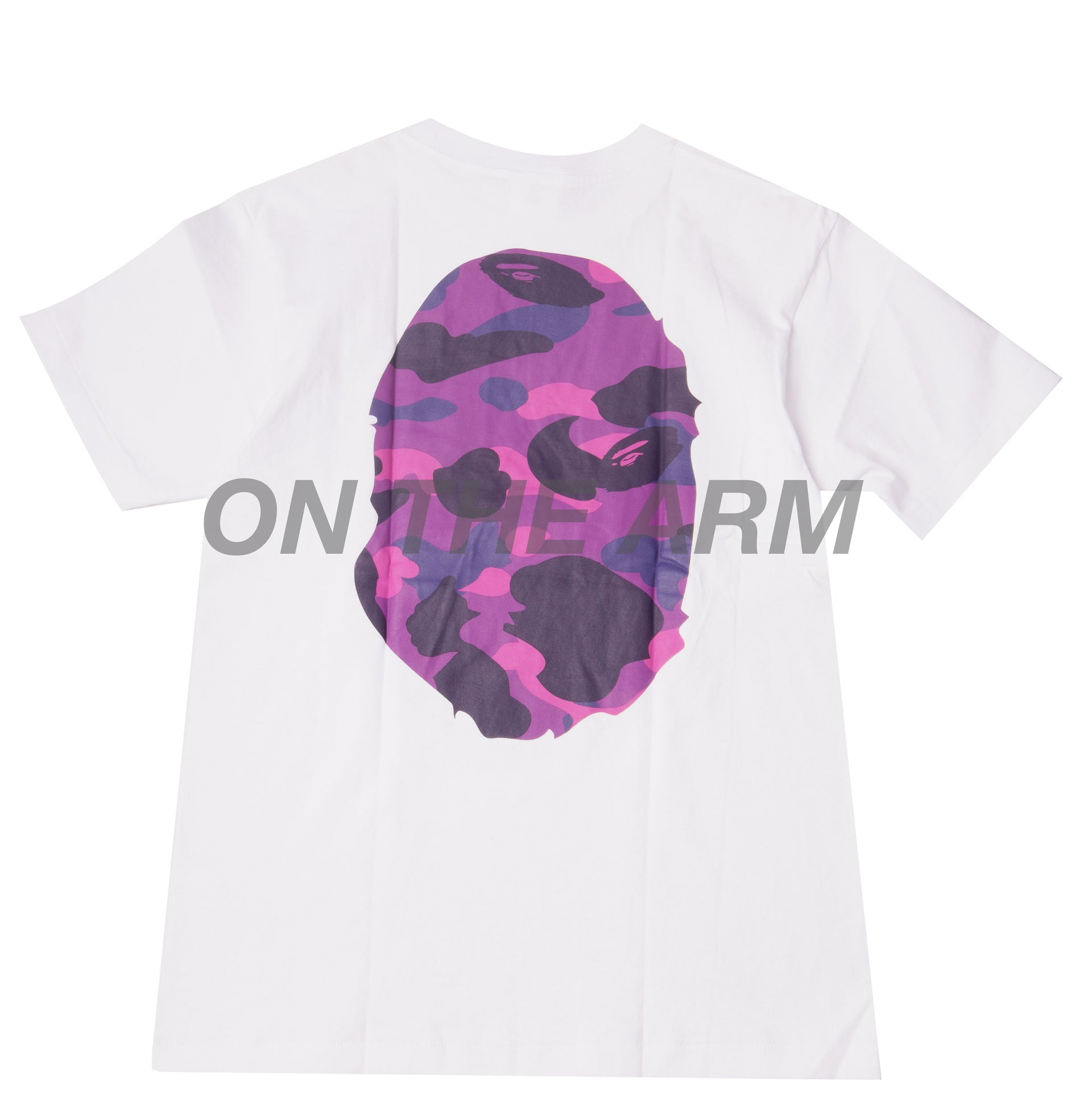 Bape White/Purple Color Camo Big Ape Head Tee
