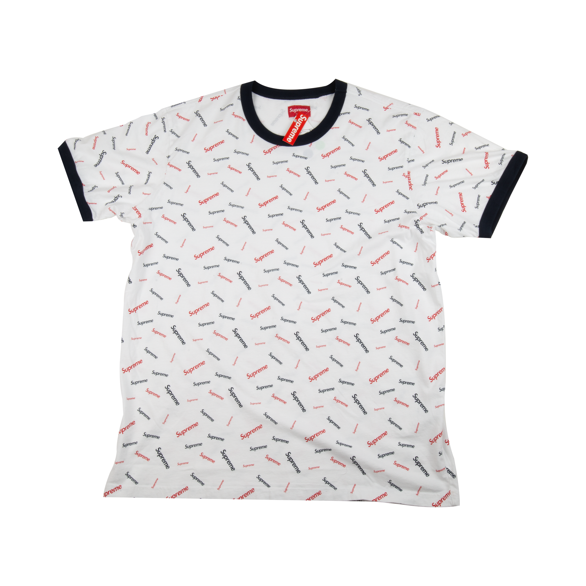 Supreme White Scatter Ringer Tee