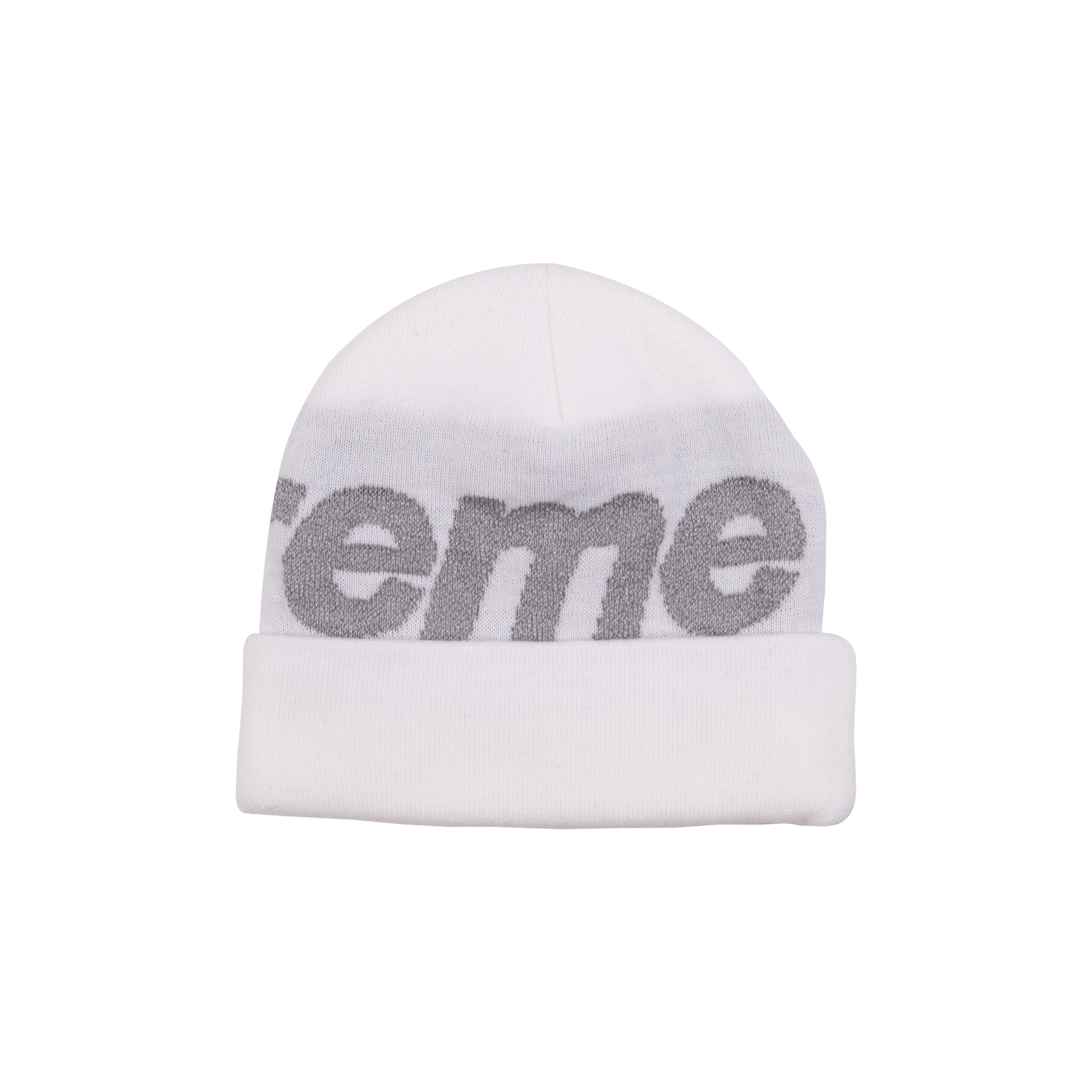 Supreme White Big Logo Beanie