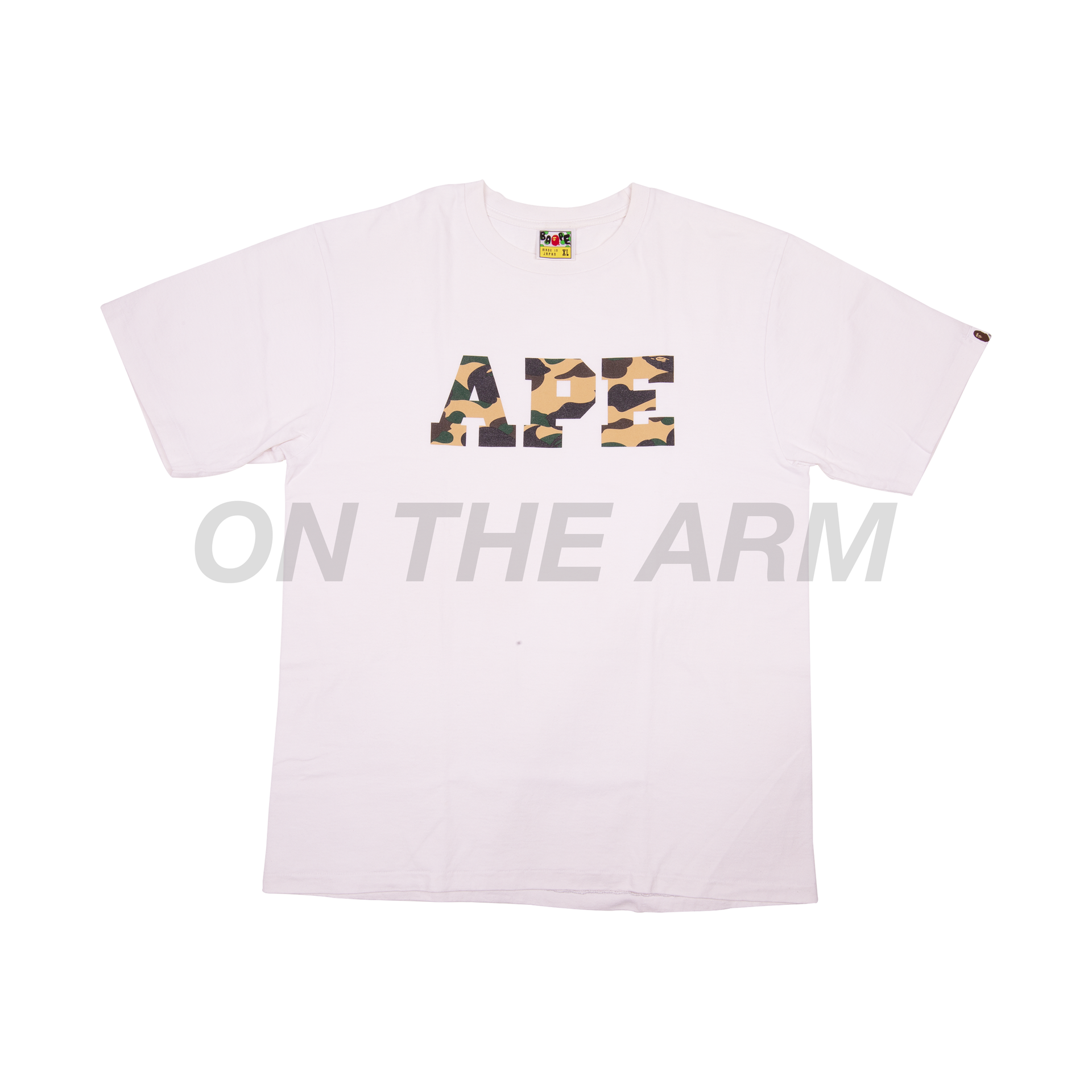 Bape White Yellow Camo APE Tee