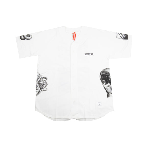 Supreme White MC Escher Baseball Jersey