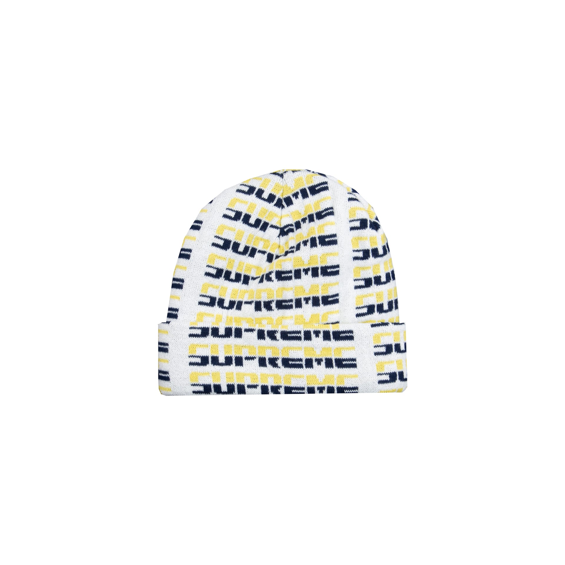 Supreme White Repeat Logo Beanie