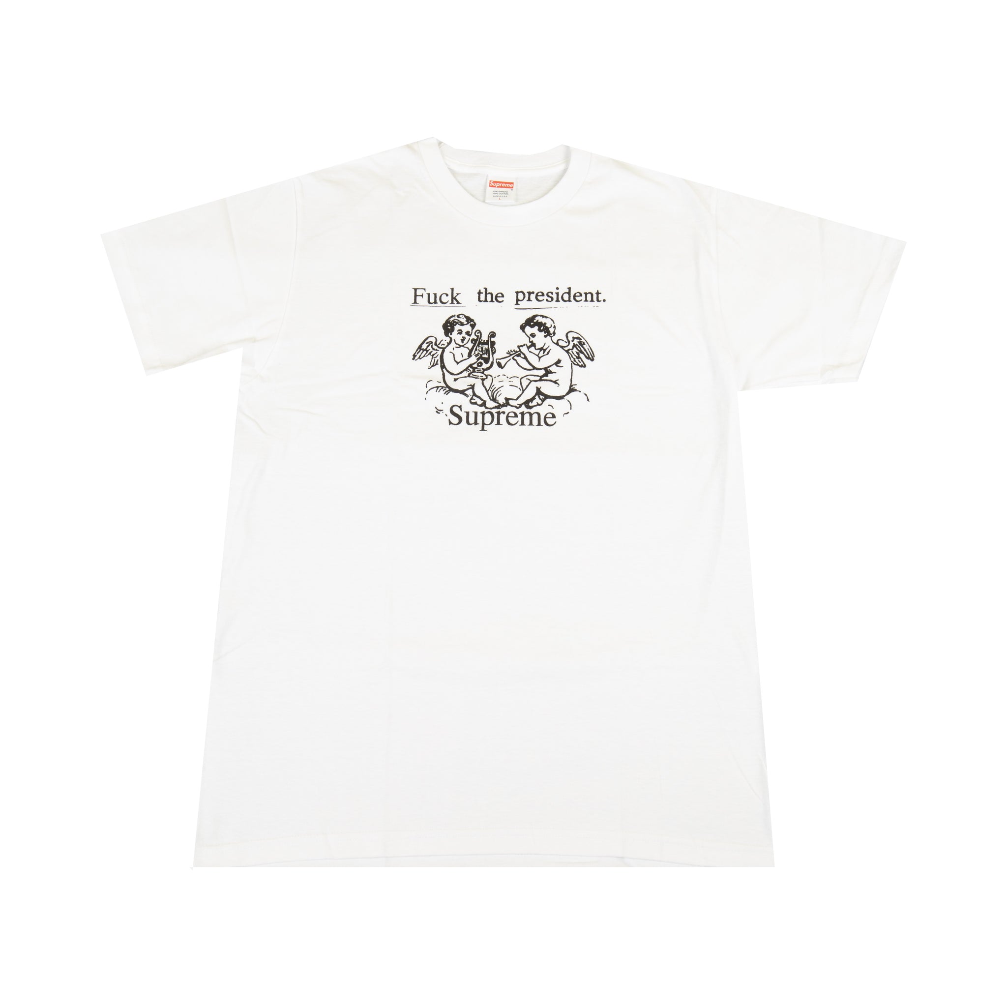 Supreme White Fuck The President Tee – On The Arm