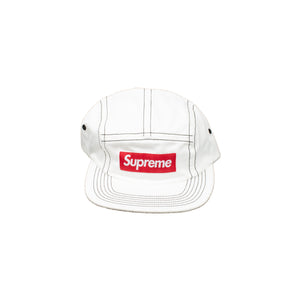 Supreme White Contrast Stitch Camp Cap