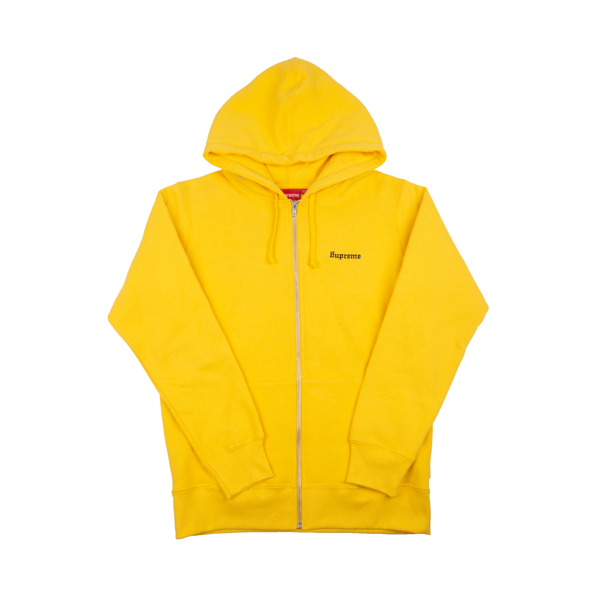 Supreme Yellow 666 Zip-Up Sweater