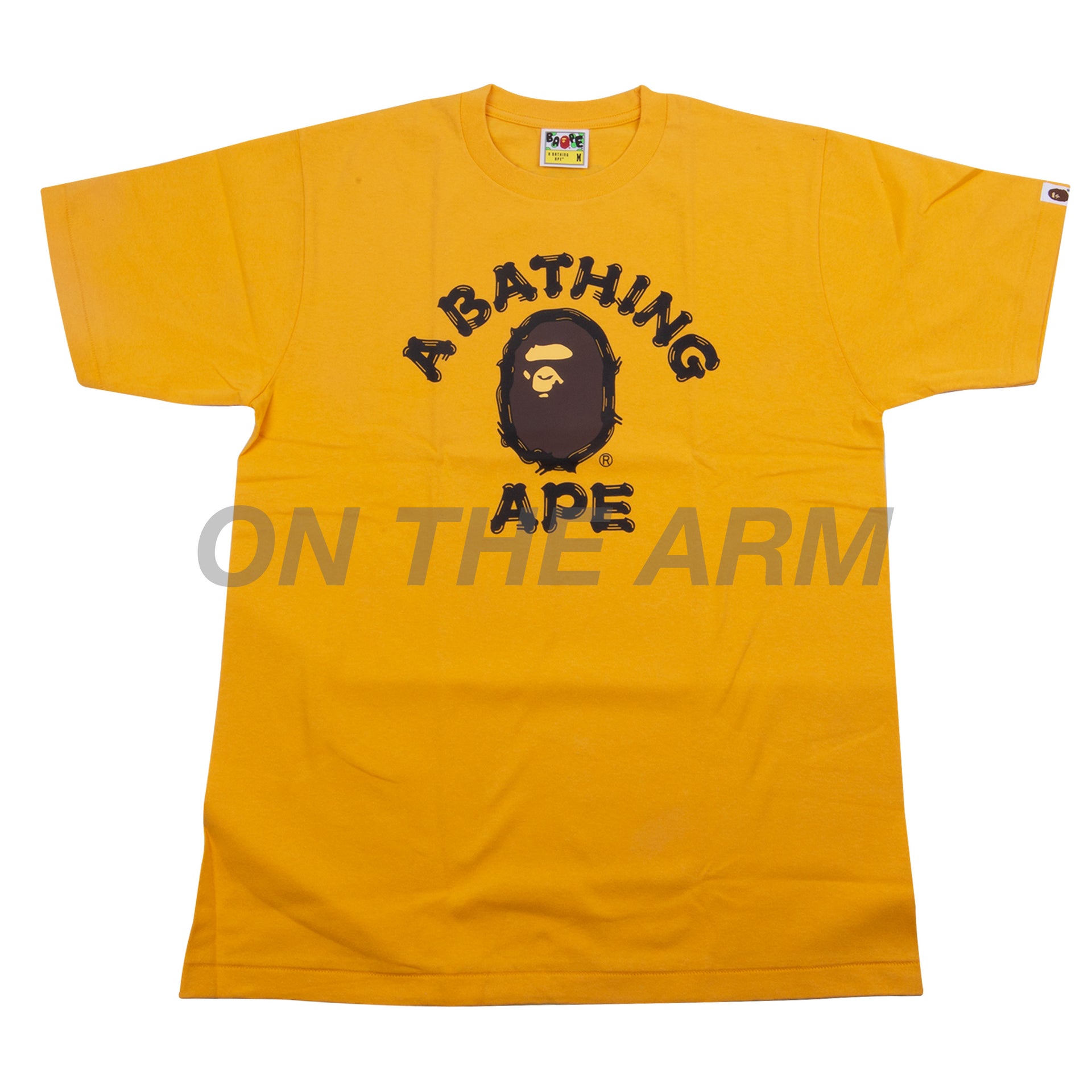 Bape Yellow Brush College Logo Tee