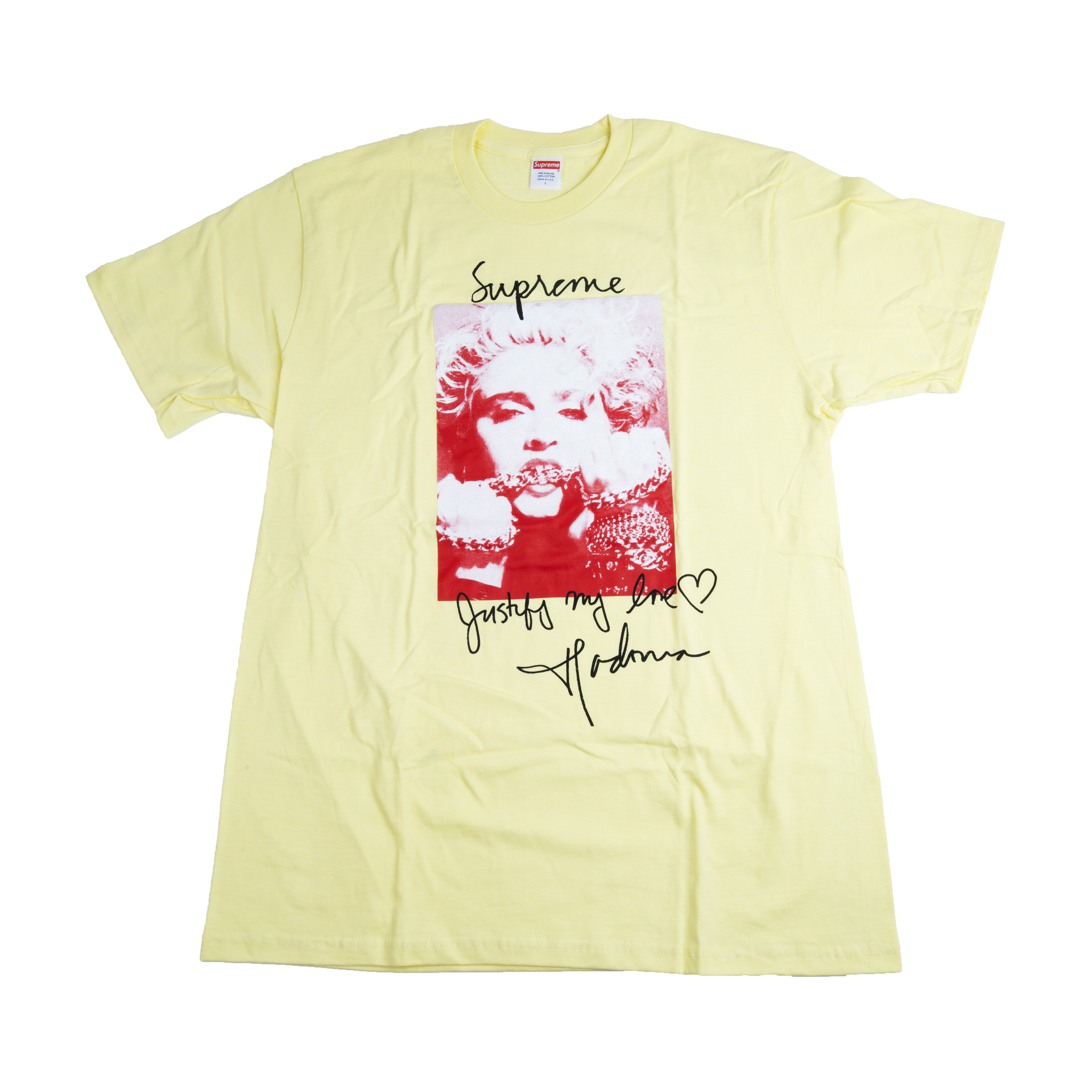Supreme Pale Yellow Madonna Tee